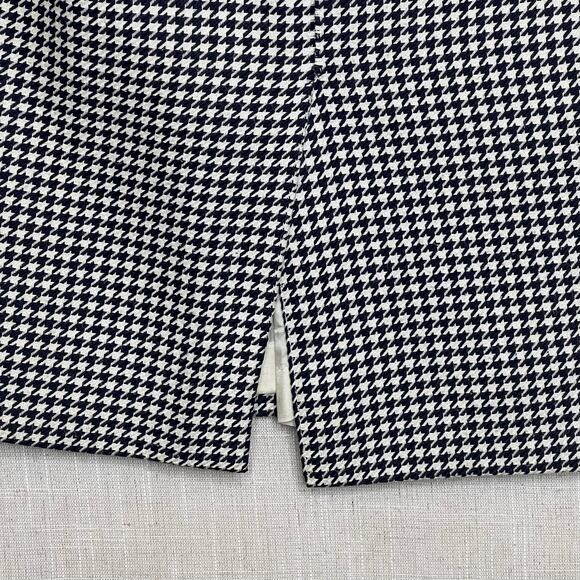 Vintage 80s Size Small Black and White Wool Houndstooth Pencil Wiggle Skirt - Picture 7 of 9